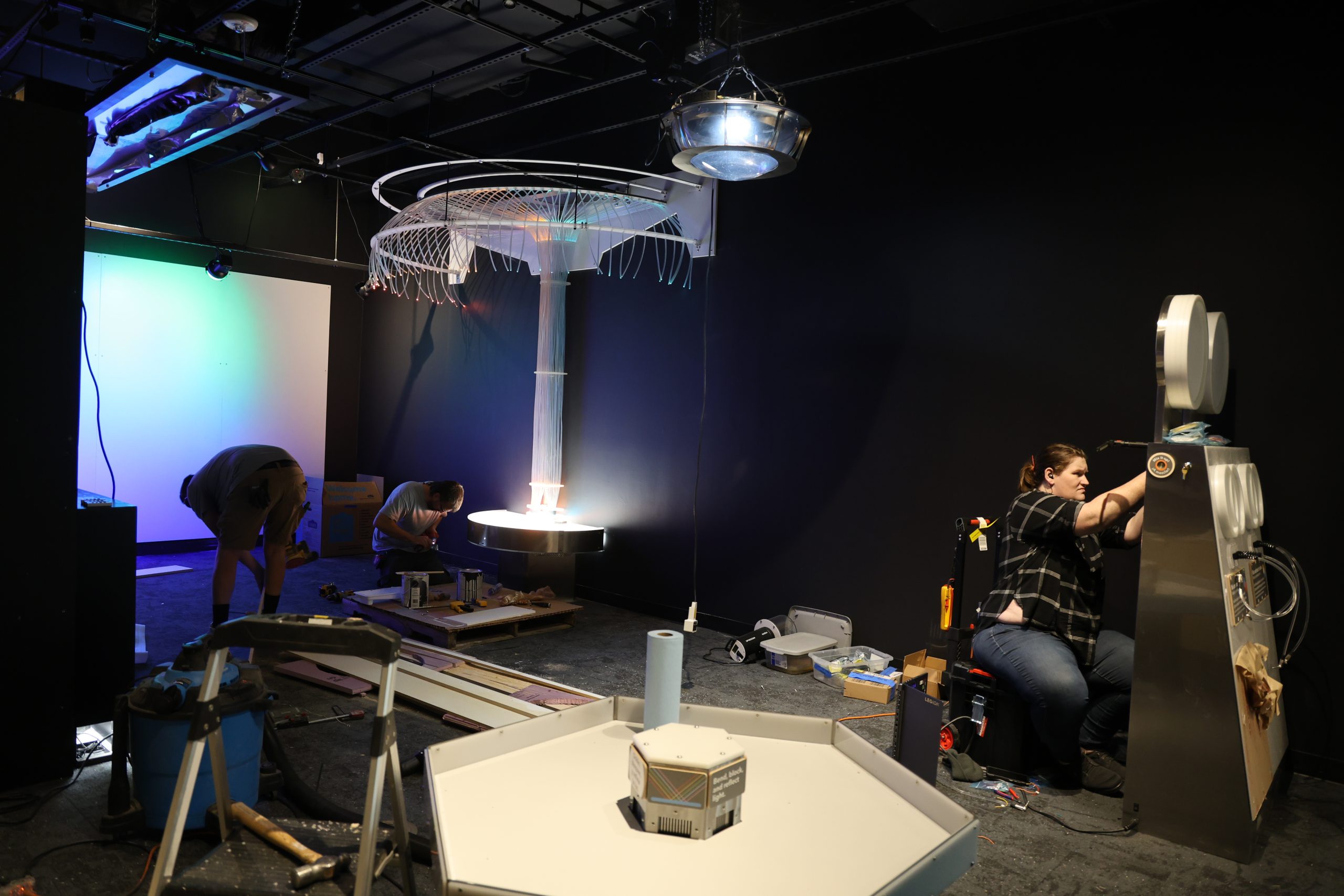 interactive light exhibit for childrens museum