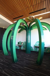 large apple exhibit for library